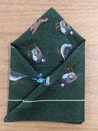 Handkerchief - Green Game Birds