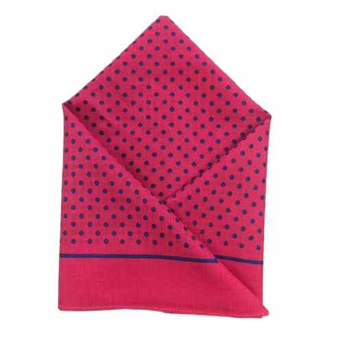 Wilsons Handkerchief - Red Small Navy Polka Dot