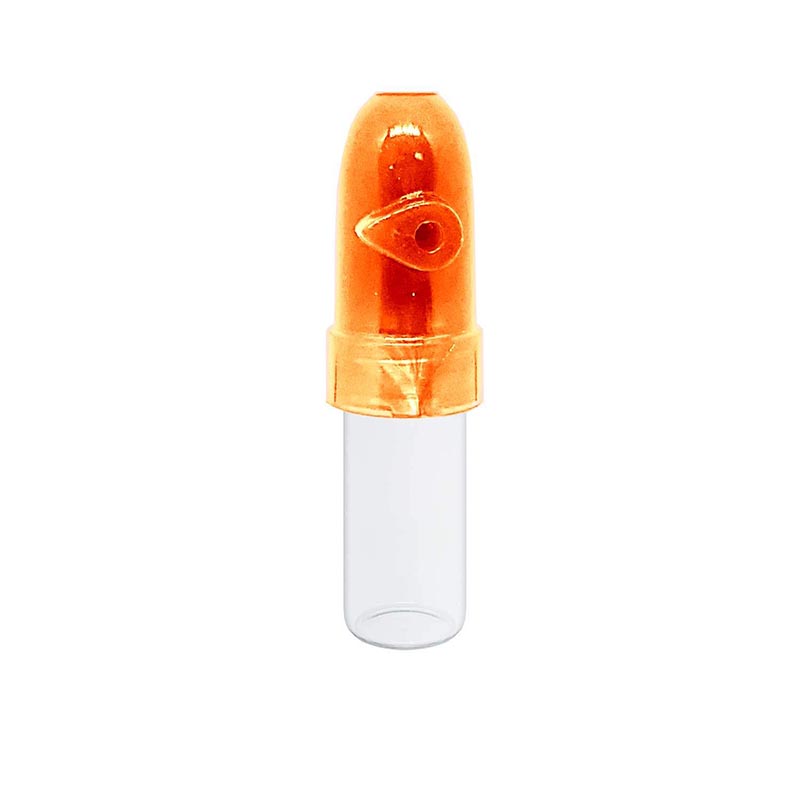 Glass Snuff Bullet 3ml: Orange
